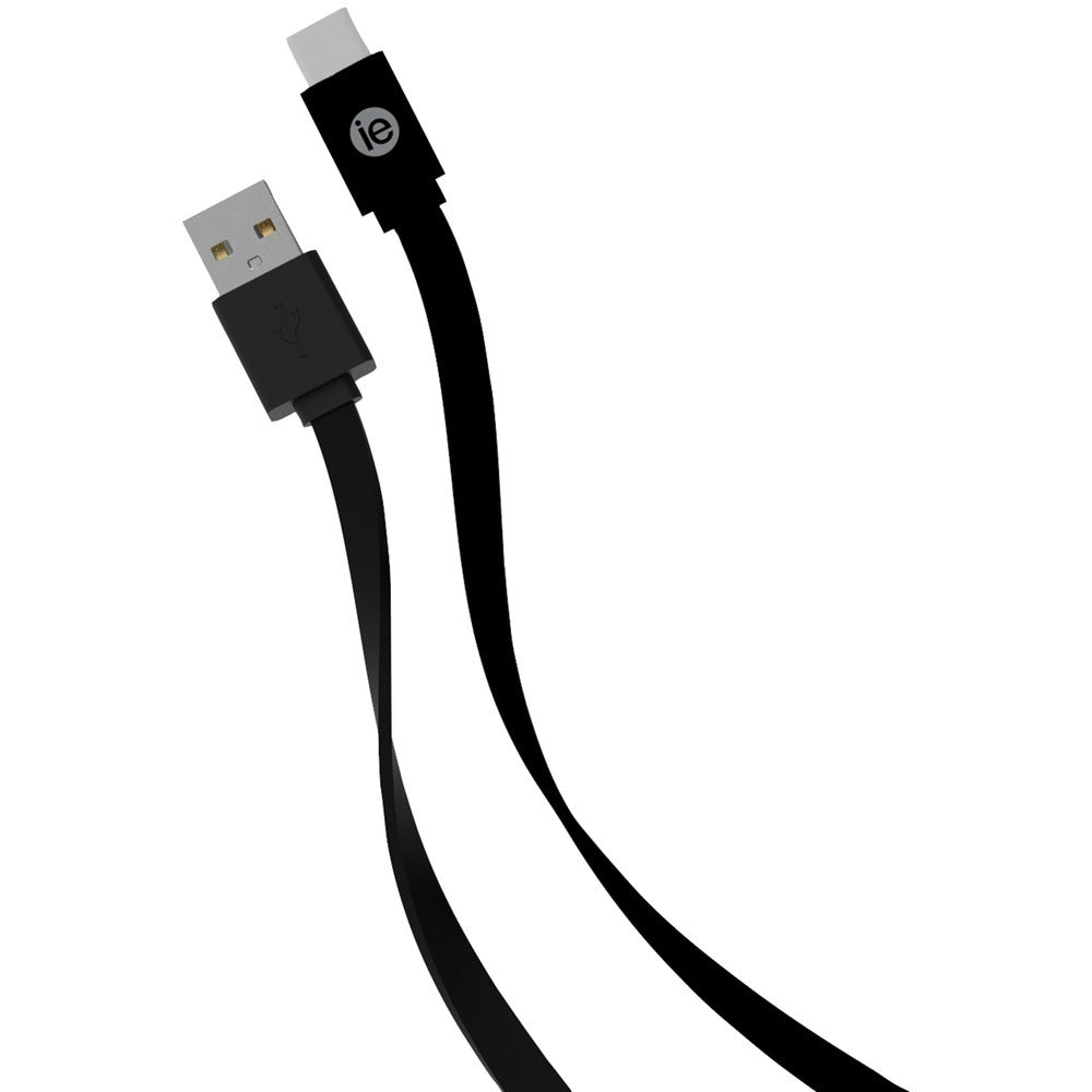 Iessentials Flat Usb-c To Usb-a Cable&#44; 4ft (black) Ienfc4cbk