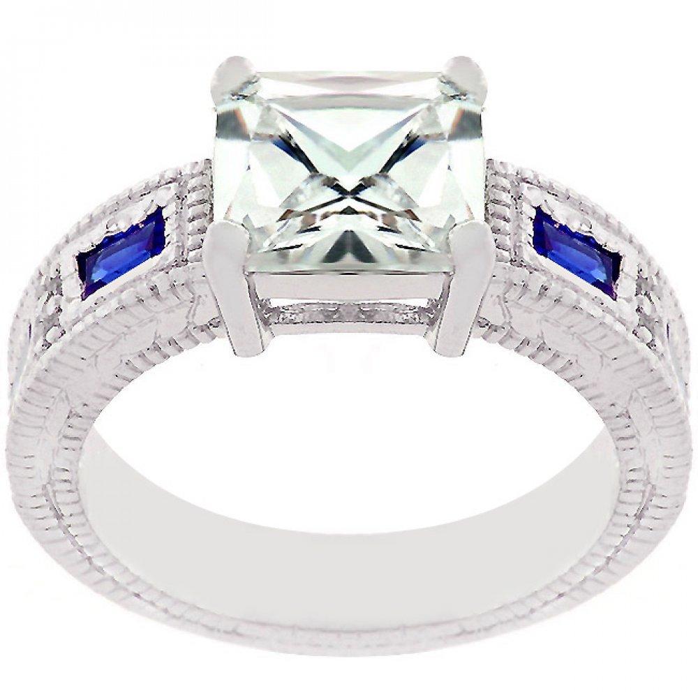 Prima Donna Sapphire Blue Cubic Zirconia Ring (size: 10) R07629r-c30-10