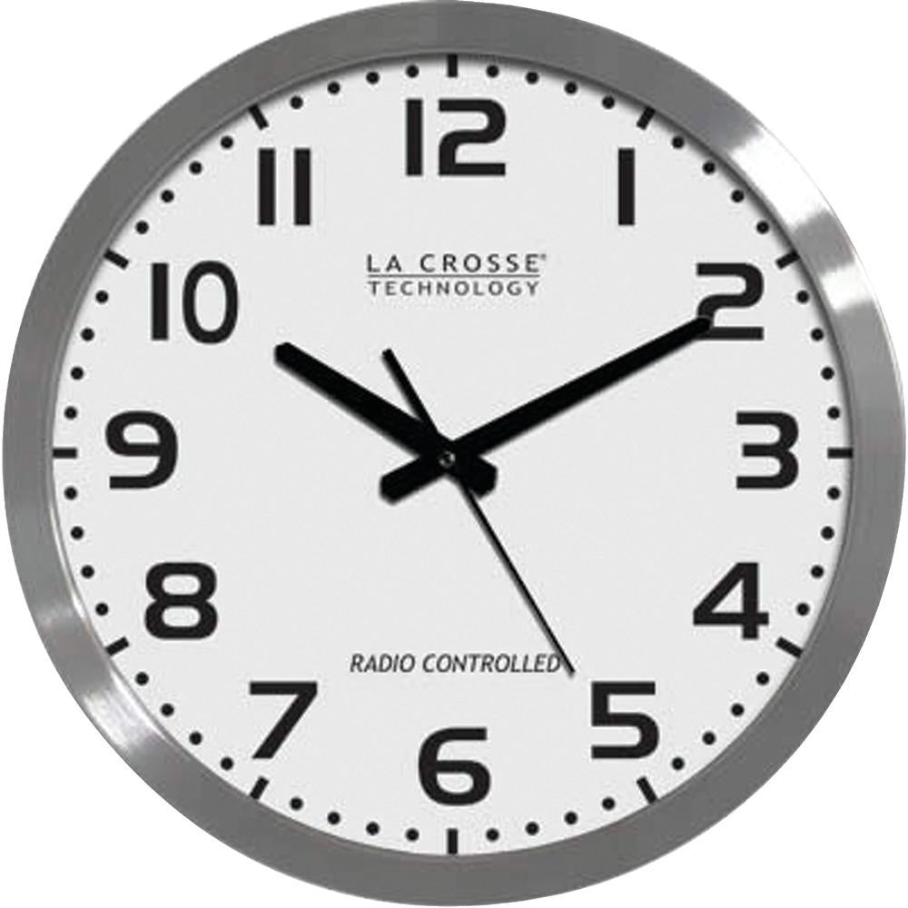 La Crosse Technology Wt-3161wh 16 Brushed-metal Atomic Wall Clock