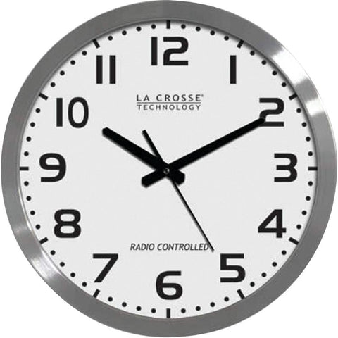La Crosse Technology Wt-3161wh 16 Brushed-metal Atomic Wall Clock