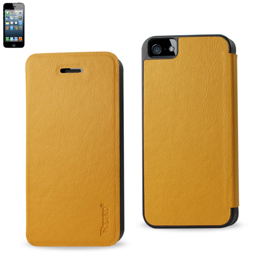 Reiko Iphone Se/ 5s/ 5 Flip Folio Case In Goldenrod