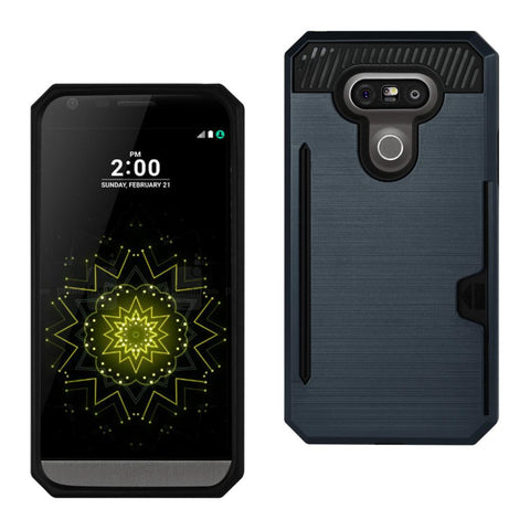 Reiko Lg G5 Slim Armor Hybrid Case With Card Holder In Navy
