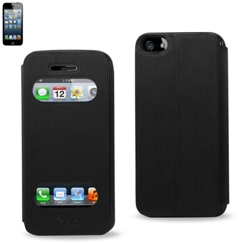 Reiko Iphone Se/ 5s/ 5 Smart Window Flip Case In Black