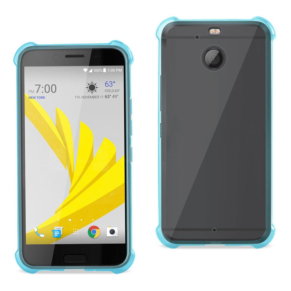 Reiko Htc Bolt Clear Bumper Case With Air Cushion Protection In Clear Navy