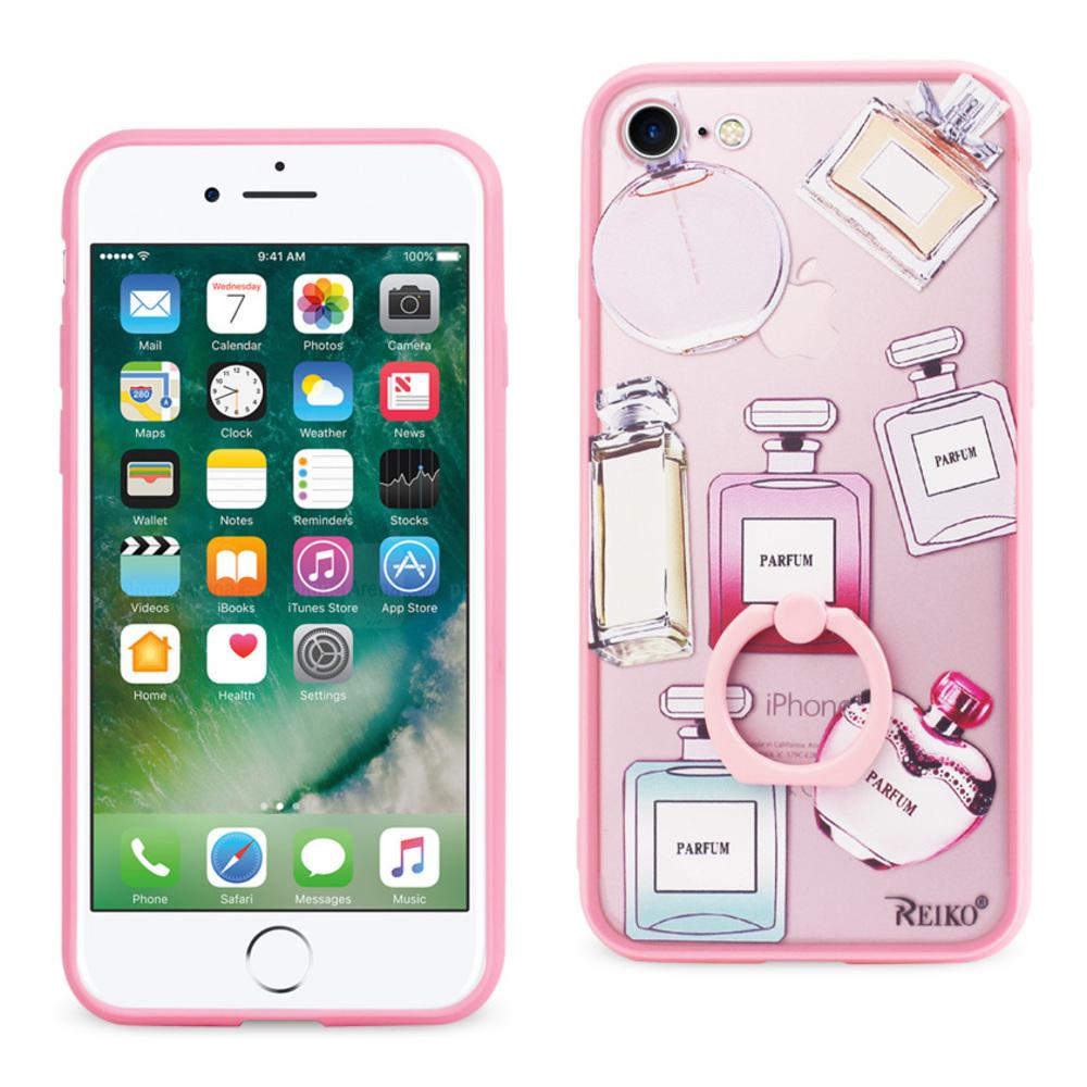 Reiko Iphone 8/ 7 Perfume Design Clear Case With Rotating Ring Stand Holder In Mix