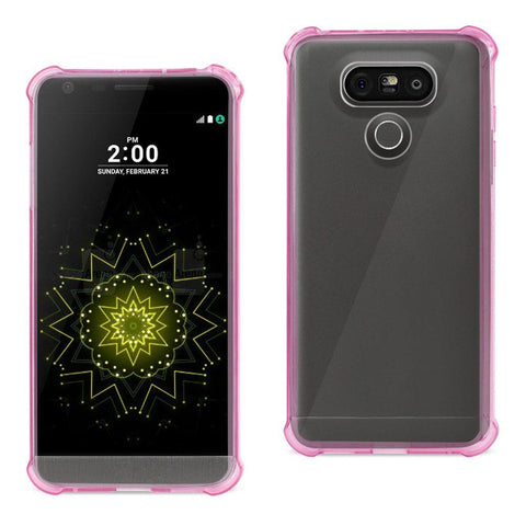 Reiko Lg G6 Clear Bumper Case With Air Cushion Shock Absorption In Clear Hot Pink