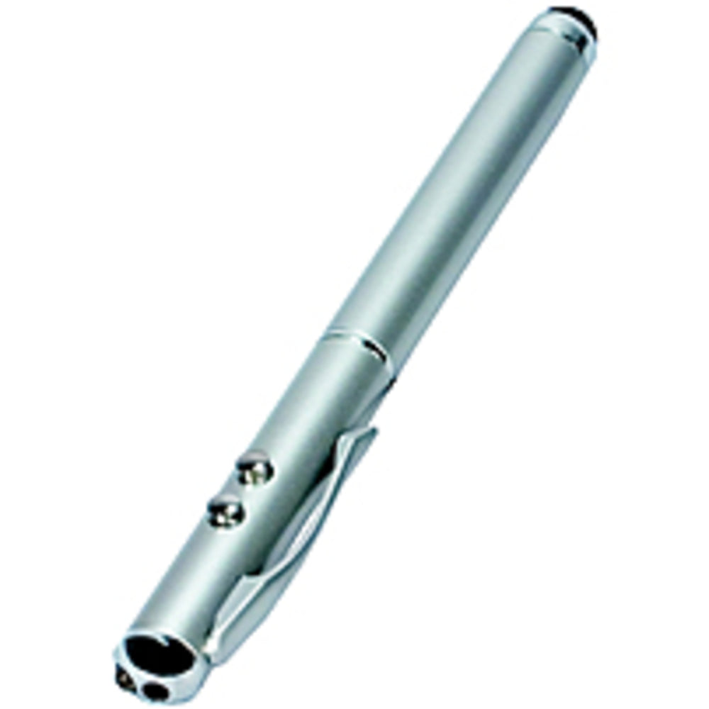 Qvs 1-led Flash Light / Red Laser Pointer Combo, Silver - Rubber - Silver
