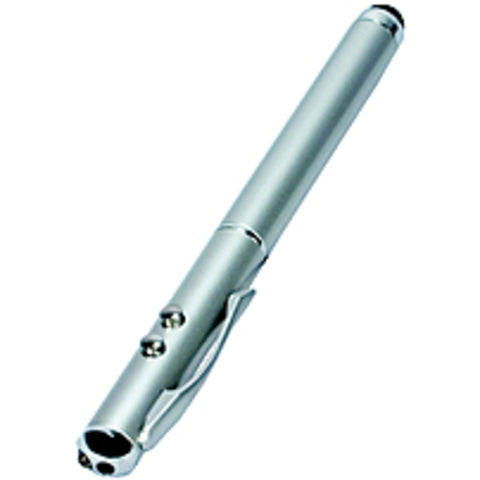 Qvs 1-led Flash Light / Red Laser Pointer Combo, Silver - Rubber - Silver