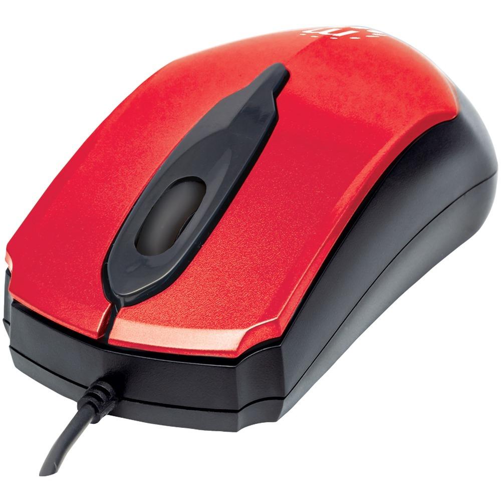 Manhattan 179430 Edge Optical Usb Mouse (red/black)