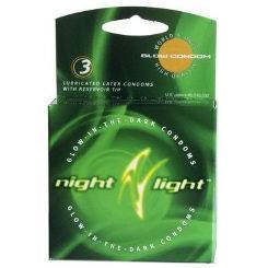 Night Light Glow In The Dark Condom - Box Of 3