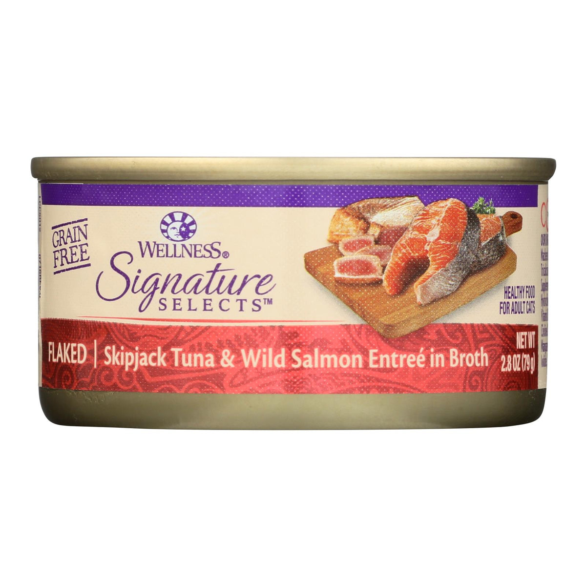 Wellness Pet Products - Signature Selects Cat Food - Skipjack Tuna And Wild Salmon Entree In Broth - Case Of 12 - 2.8 Oz.