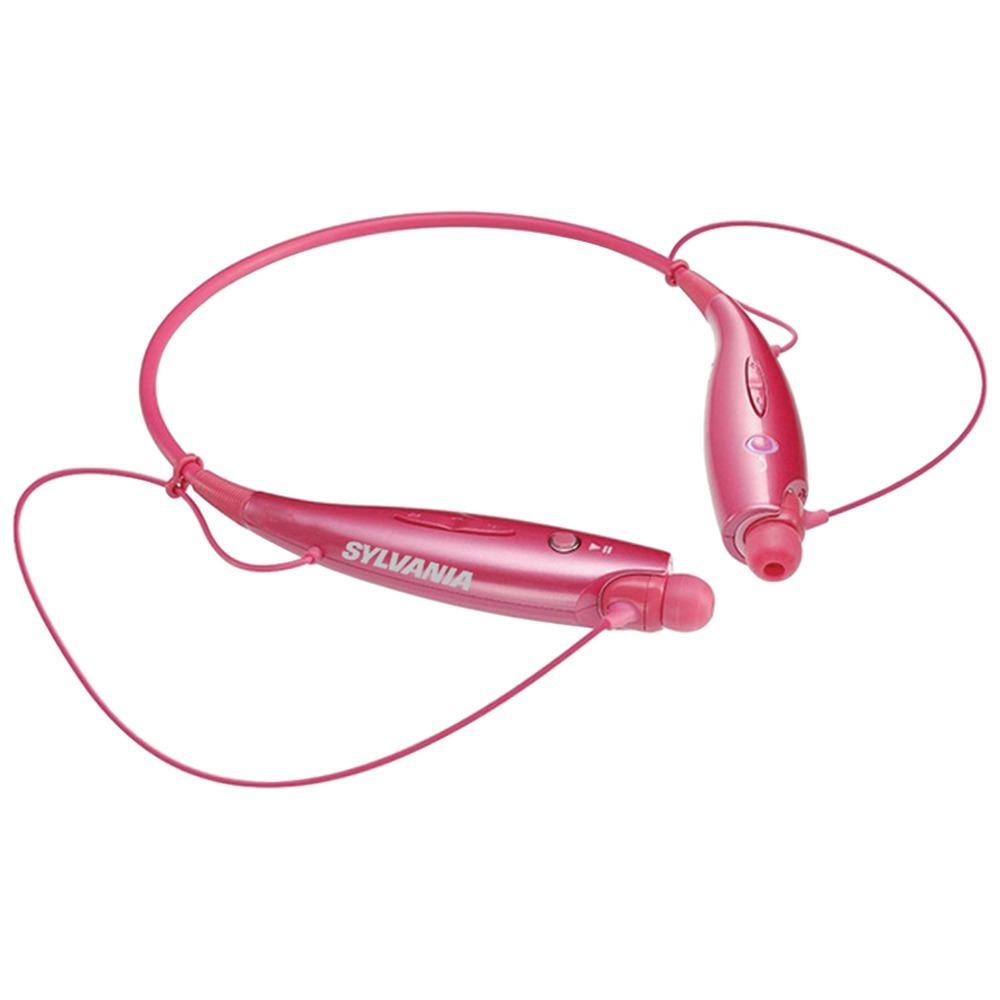 Sylvania Sbt129-c-pink Bluetooth Sports Headphones With Microphone (pink)