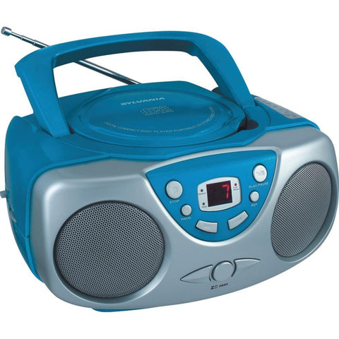 Sylvania Srcd243m Blue Portable Cd Boom Box With Am/fm Radio (blue)