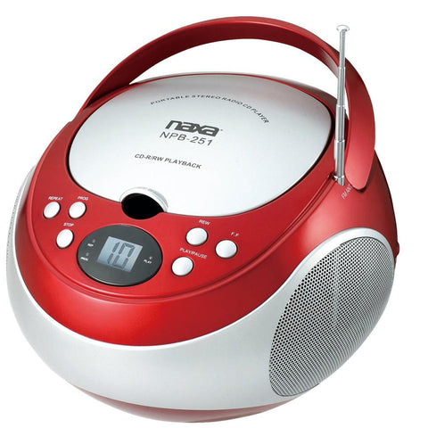 Naxa Portable Cd Player With Am/fm Stereo Radio- Red