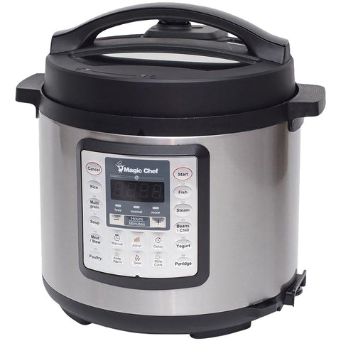 Magic Chef 6-quart 7-in-1 Stainless Steel Multicooker Mcpmcsmc10s7