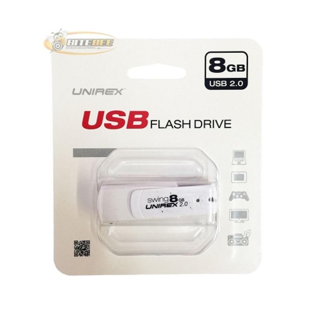 Unirex Usfw-208s Swing 8gb Usb 2.0 Flash Drive - White