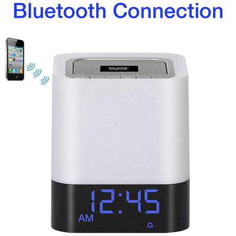 Boytone Bt-84cb Portable Fm Radio Alarm Clock Wireless Bluetooth 4.1 Speaker, 3-way