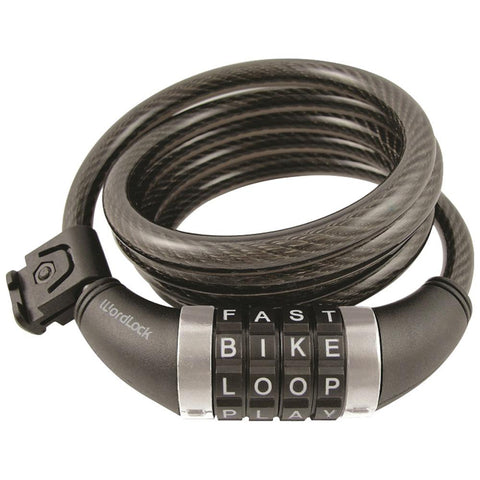 Wordlock Combination Resettable Cable Lock (black) Hbccl411bk