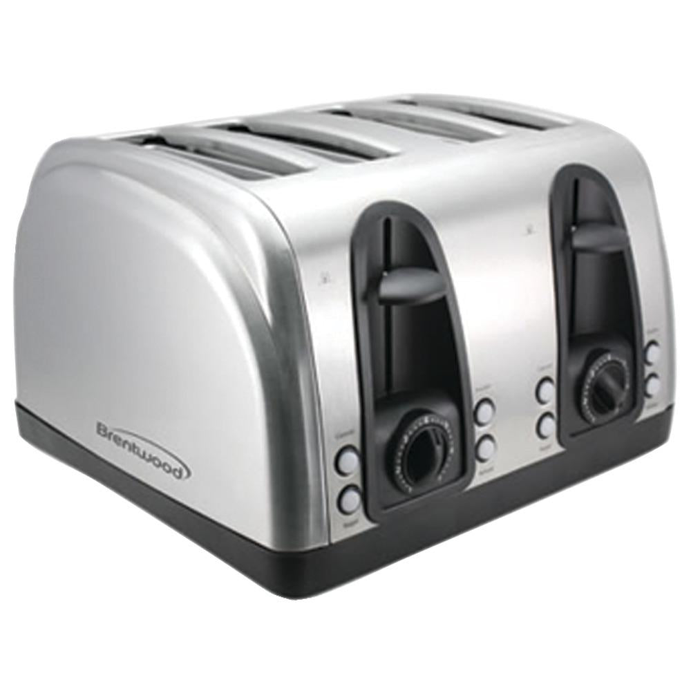 Brentwood 4-slice Elegant Toaster With Brushed Stainless Steel Finish Btwts445s
