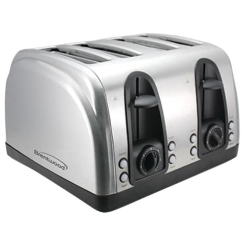 Brentwood 4-slice Elegant Toaster With Brushed Stainless Steel Finish Btwts445s