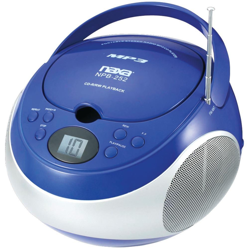 Naxa Portable Cd And Mp3 Players With Am And Fm Stereo (blue) Naxnpb252bl