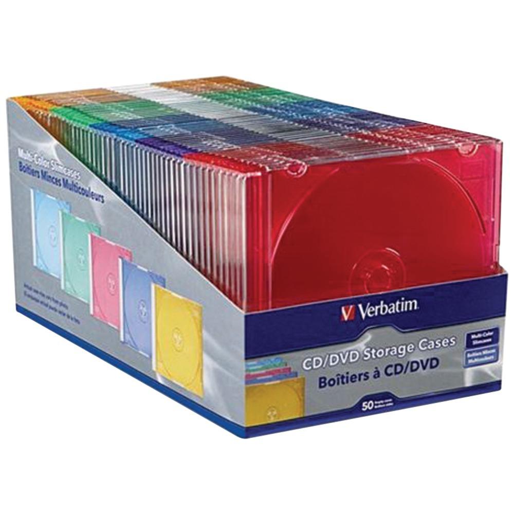 Verbatim Color Cd And Dvd Slim Cases&#44; 50 Pk Vtm94178