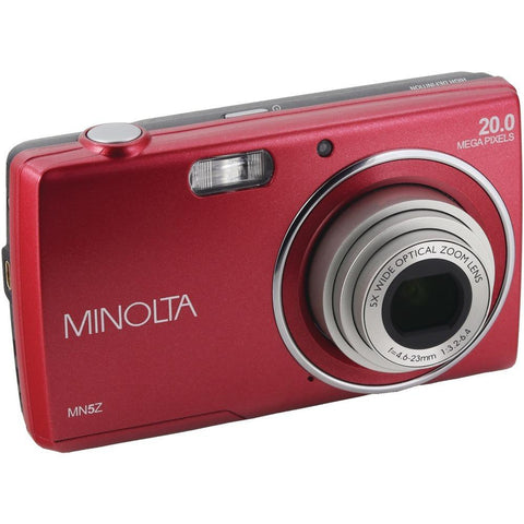 Minolta Mn5z-r 20.0-megapixel Mn5z Hd Digital Camera With 5x Zoom (red)