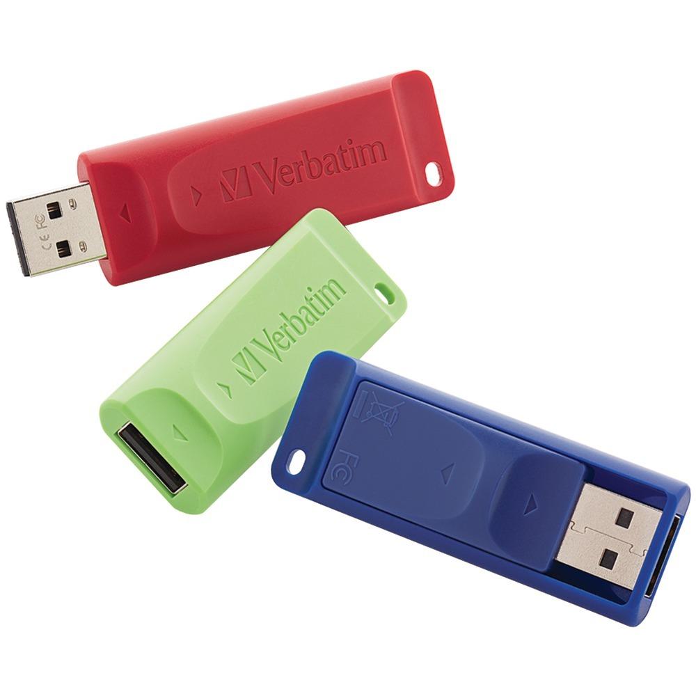 Verbatim 97002 4gb Store N Go Usb Flash Drives, 3 Pk