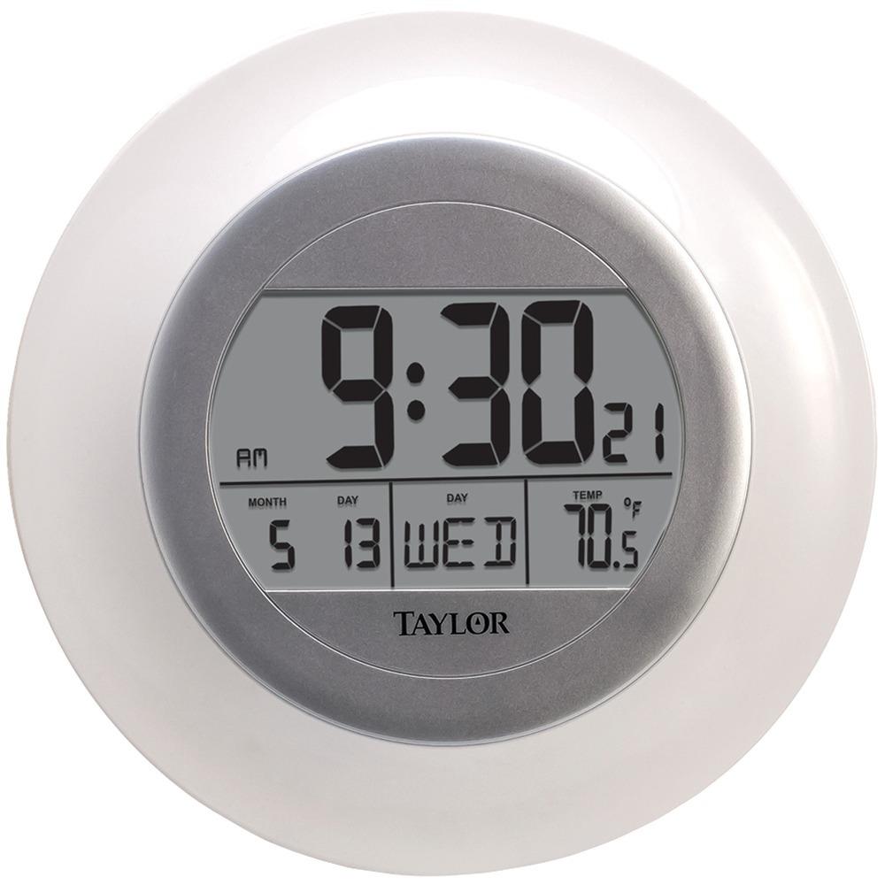 Taylor Atomic Wall Clock With Thermometer Tap1750