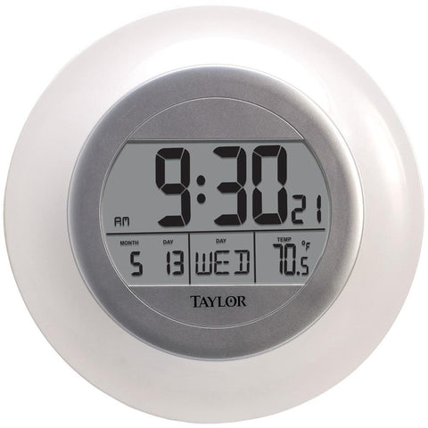 Taylor Atomic Wall Clock With Thermometer Tap1750