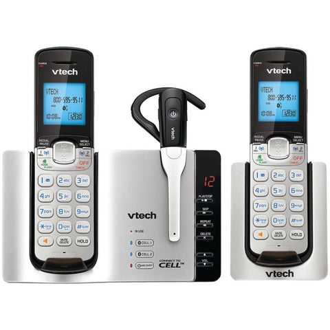 Vtech Dect 6.0 Connect-to-cell 2-handset Phone System &amp;amp; Cordless Headset (2 Handset) Vteds66713