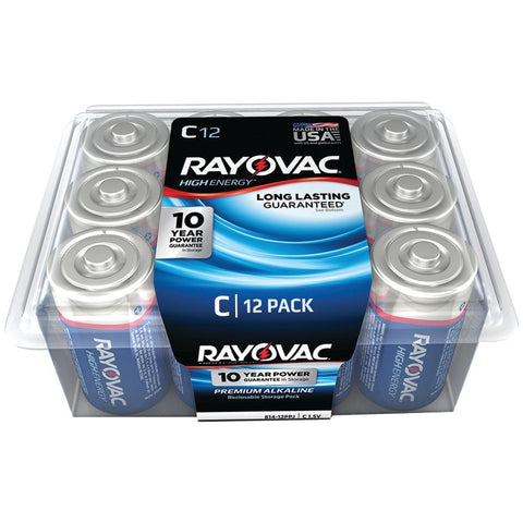 Rayovac Alkaline Batteries Reclosable Pro Pack (c&#44; 12 Pk) Rvc81412ppf