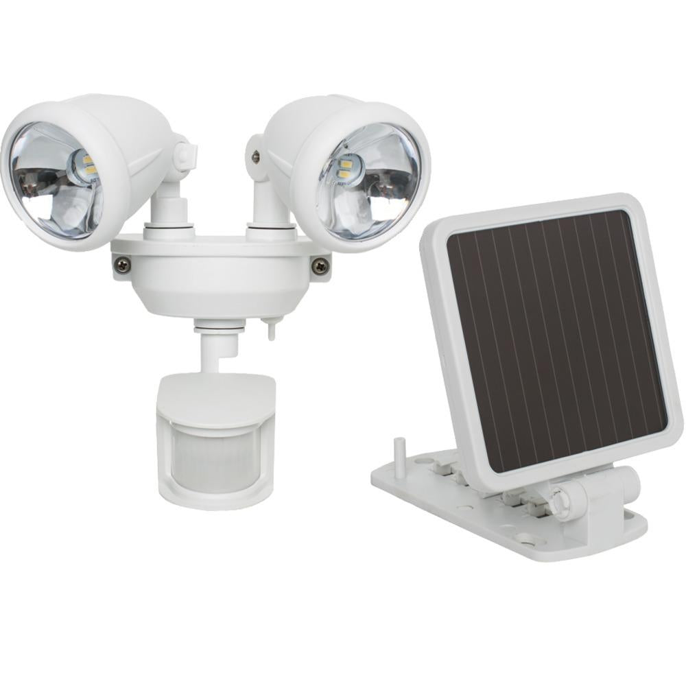 Maxsa Innovations Solar-powered Dual Head Led Security Spotlight (white) Mxi44217