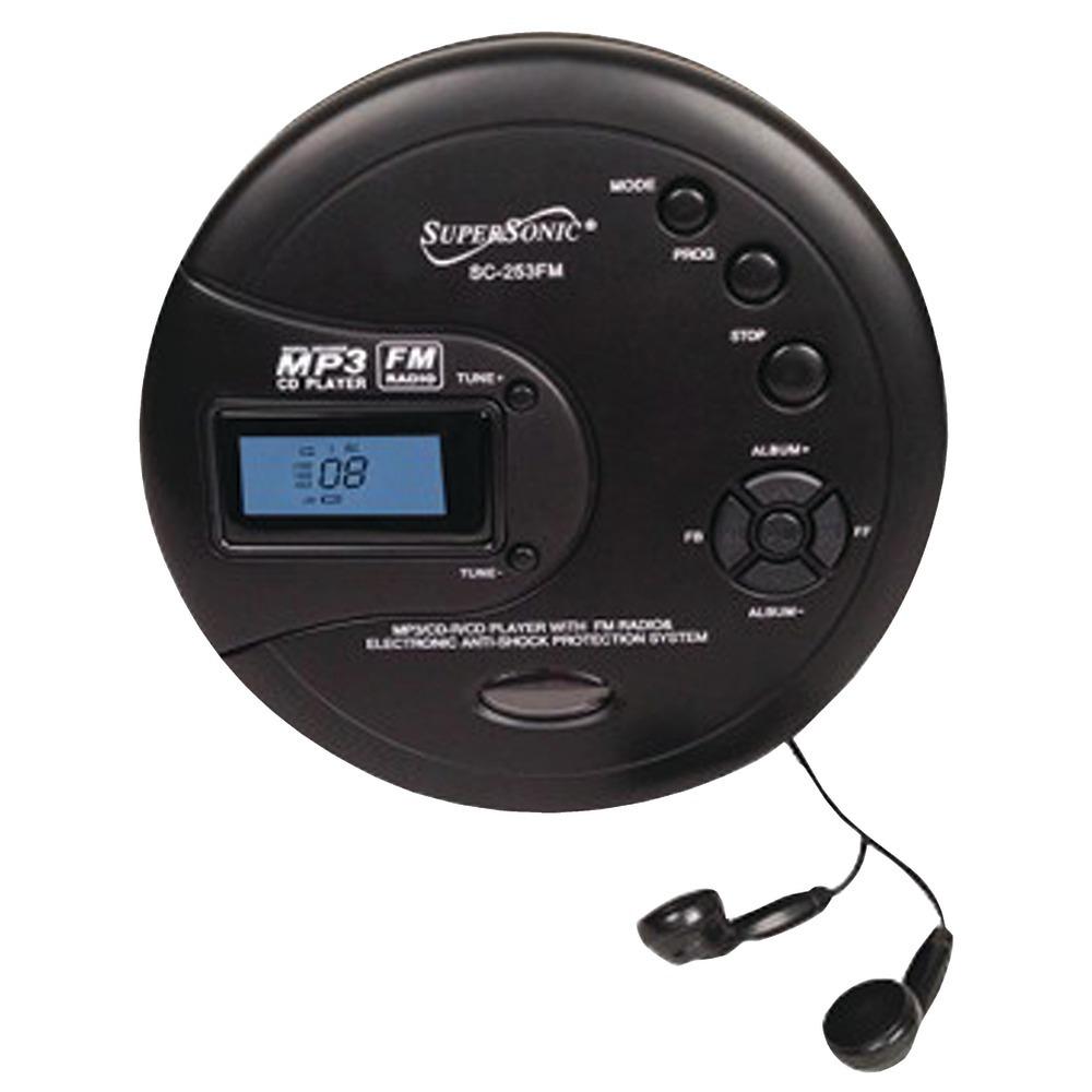Supersonic Personal Mp3 And Cd Player With Fm Radio Sscsc253fm