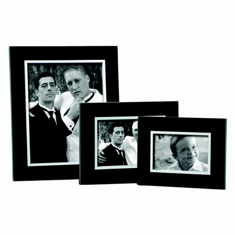 "Ebony" Frame Holds Photo with Silver