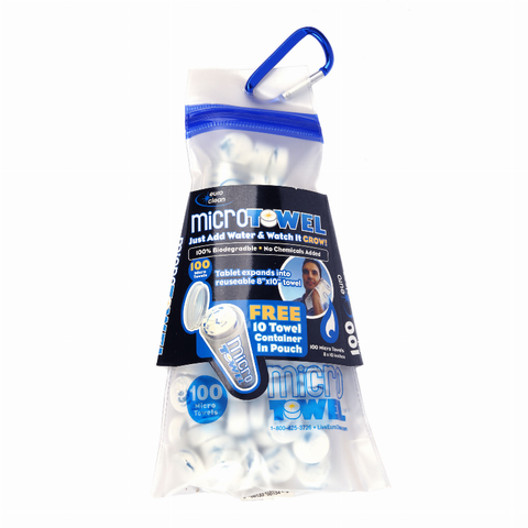 Microtowel Capsules/Tablets Compressed Biodegradable Cloths
