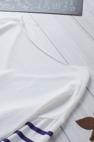 Striped V-Neck Long Sleeve Knit Top