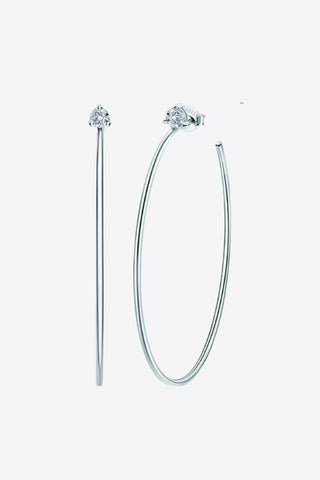 925 Sterling Silver Moissanite Hoop Earrings