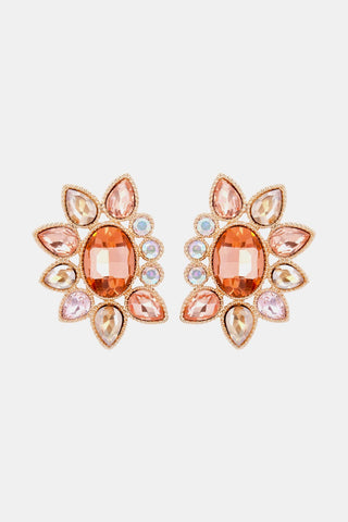 Geometrical Shape Glass Stone Dangle Earrings