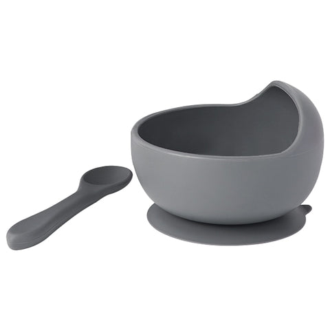 New Colors Feeding Set Food Grade Silicone Baby Bowl Set Non-silp Suction Bowl Spoon Kids Dinnerware BPA Free Tableware Dropship