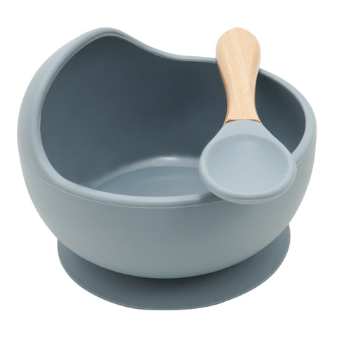 New Colors Feeding Set Food Grade Silicone Baby Bowl Set Non-silp Suction Bowl Spoon Kids Dinnerware BPA Free Tableware Dropship