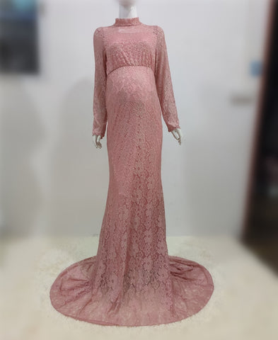 Baby Shower Lace Maternity Dresses For Photo Shoot Long Fancy Pregnancy Dress Elegence Pregnant Women Maxi Gown Photography Prop