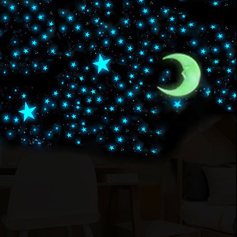 100 Pcs 3cm Luminous Stars Wall Stickers Glow In The Dark Stars For Kids Baby Room Living Room DIY Wall Art Home Decor Stickers