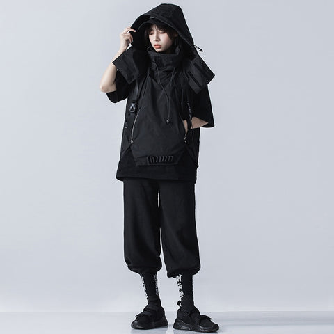 michalkova trending products 2020 tactical utility vest streetwear men clothes black jacket hoodies loose and comfortable