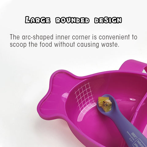 BC Babycare Baby Portable Divided Feeding Bowl with Matching Spoon Infant Toddles Food Lunch Box Double Slots Baby Feeding Bowl