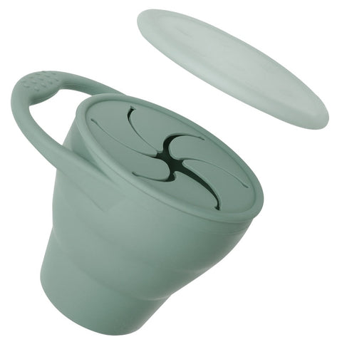 BPA Free Kids Silicone Food Storage Box Solid Color Baby Snack Cup Portable Children Snacks Container With Lid