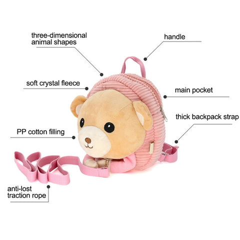 Baby Safety Harness Walker Strap Anti lost Children Backpack Cute Cartoon Animal Traction Rope Plush Infant With 100cm Rope