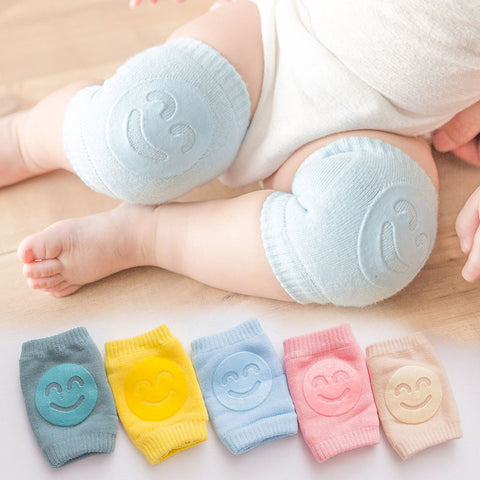 Baby Knee Pads Toddler Crawling Protector Toddler Legs Warmers Leg Protection Elbow Pads Baby Safety Cotton Non Slip Smiley