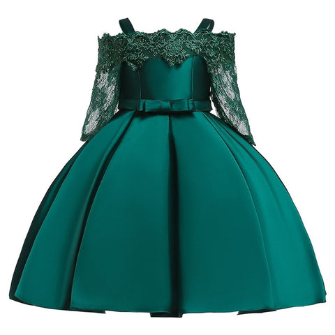 2023 One Shoulder Princess Dress Kids Clothes For Girl Evening Wedding Party Gown Costume Children Clothing 3-10 Years Vestido