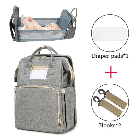 Umaubaby Diaper Bag Bed Large Capacity Maternity Bag baby bags for mom  3 in 1 foldable baby bed nappy bag Free baby mattress